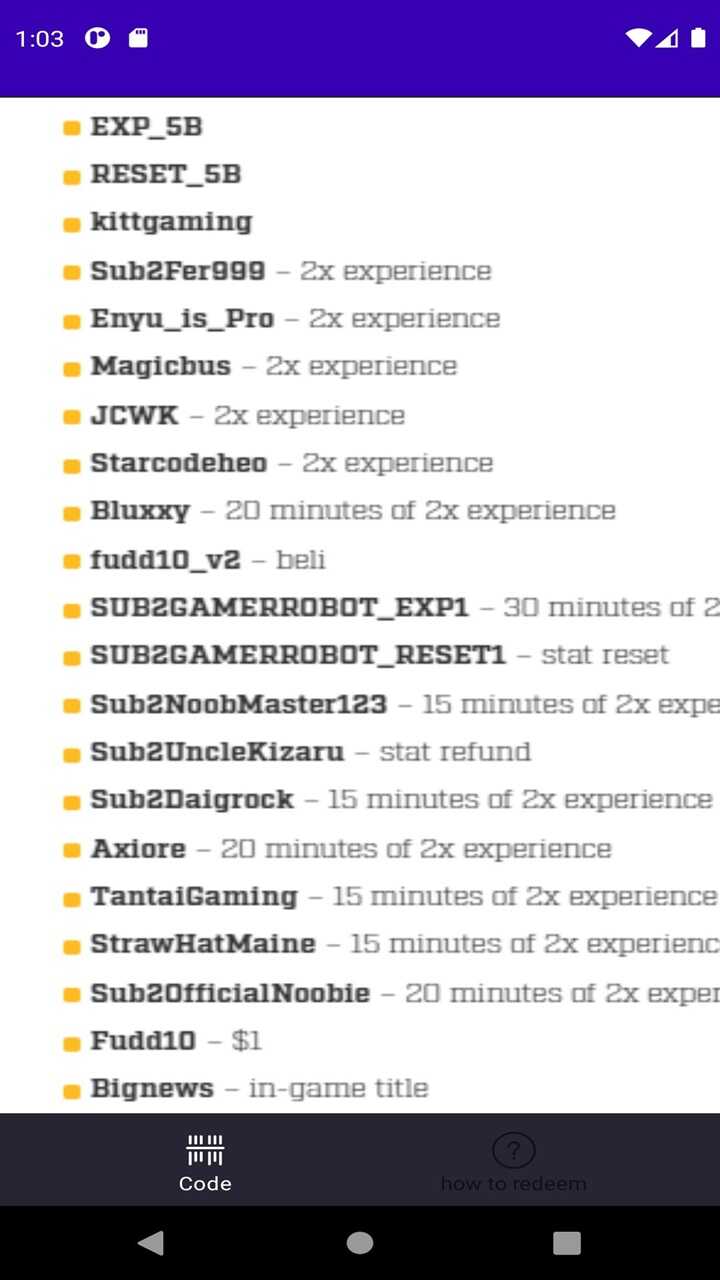 Blox Fruits Codes 1