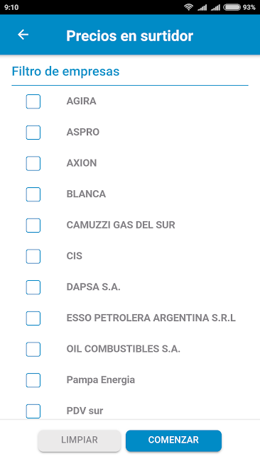 Precios en surtidor 2