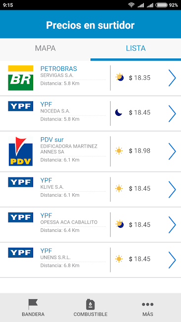 Precios en surtidor 4